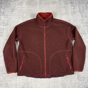 MEC Jacket Womans XL Red PolarTec Fleece Zip Up Camping Hiking Spring Fall